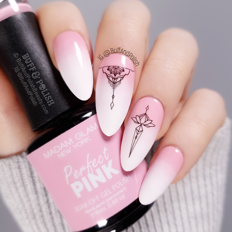 Buff & Polish - Madam Glam Perfect Pink & White Boomer nails
