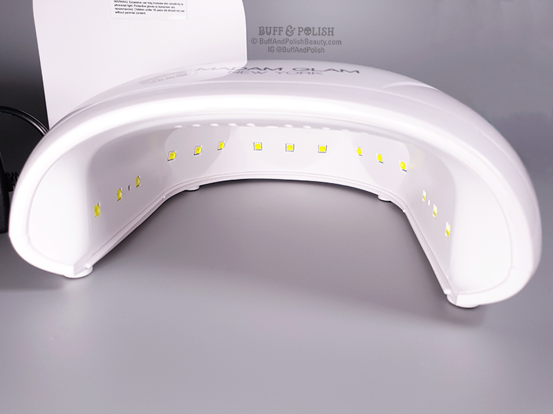 Buff & Polish Review - Madam Glam's 48w Holi UV LED Nail Lamp - LED Diode Placement