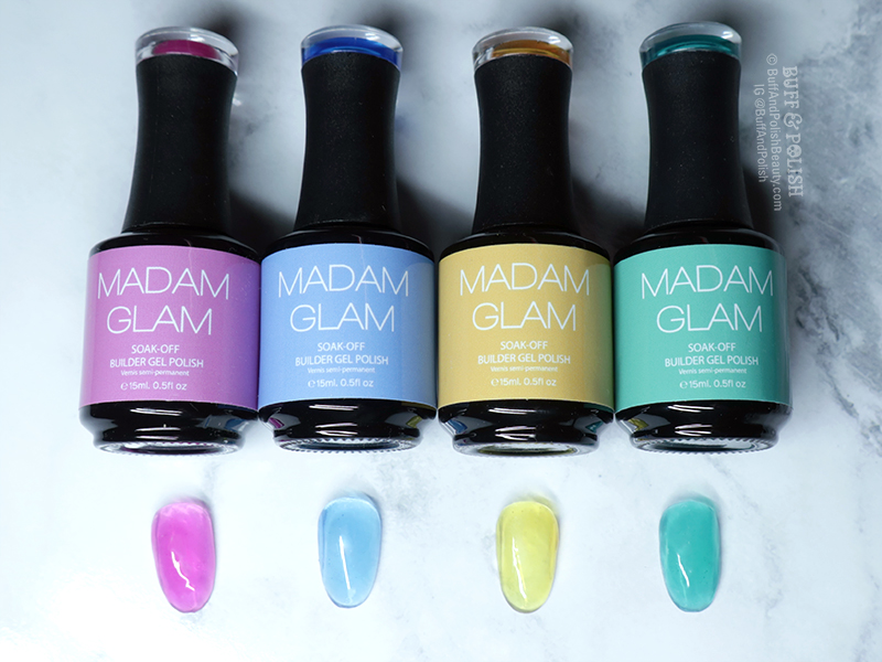 Buff & Polish - Madam Glam First Love Builder Gels - Jelly Swatches