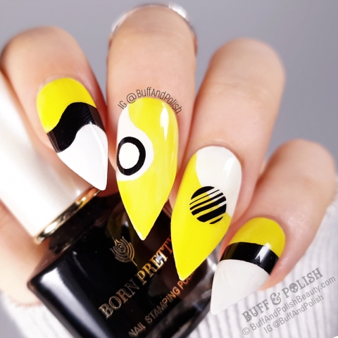 Buff & Polish - Abstract Neon Geometric in Yellow, White, Black