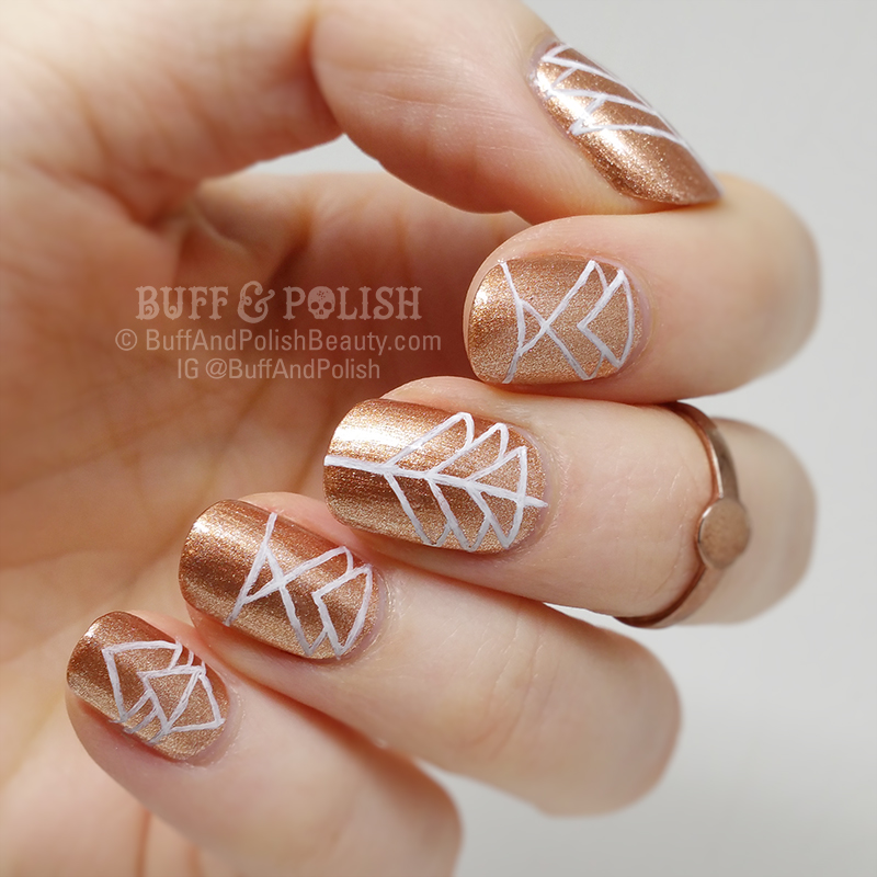 Buff & Polish - penny-geo-lines hand-painted